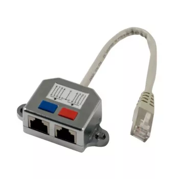 Synergy 21 S215236 Cable de conector TP a 2x toma TP, 0,15 m, gris metálico