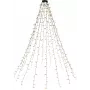 Goobay Cadena de luces de árbol 400-LE con anillo, 16 x 1,5 m, blanco cálido 2500 K, 8 modos de luz, temporizador y función memoria, transformador 24-V-DC externo, IP44 para interior y exterior (60387)