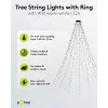 Goobay Cadena de luces de árbol 400-LE con anillo, 16 x 1,5 m, blanco cálido 2500 K, 8 modos de luz, temporizador y función memoria, transformador 24-V-DC externo, IP44 para interior y exterior (60387)