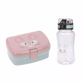 Lassig About Friends Chinchilla set de 2 piezas: fiambrera + botella Tritan 460 ml