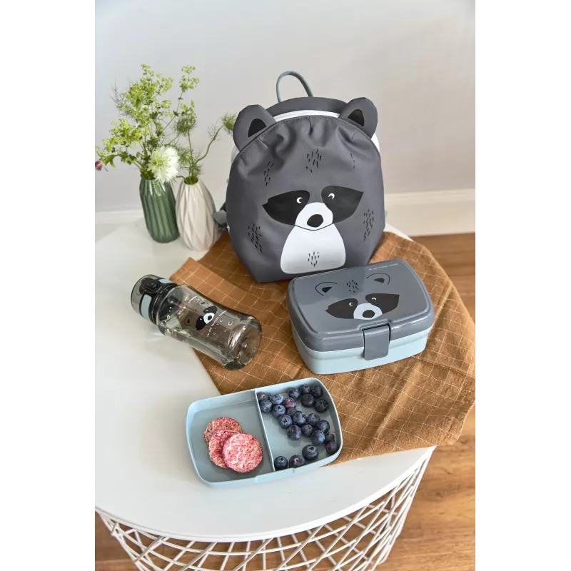 Lassig About Friends Raccoon set fiambrera y botella de bebida Tritan 460 ml