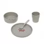 Lassig vajilla infantil Little Forest Fuchs, 4 piezas (plato, cuenco, vaso, cuchara), polipropileno y celulosa, verde