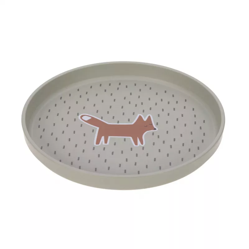Lassig vajilla infantil Little Forest Fuchs, 4 piezas (plato, cuenco, vaso, cuchara), polipropileno y celulosa, verde