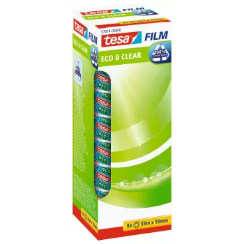 Tesa 57074-00000-00 Cinta de oficina estándar - 33 m - Transparente - 19 mm - 8 rollos