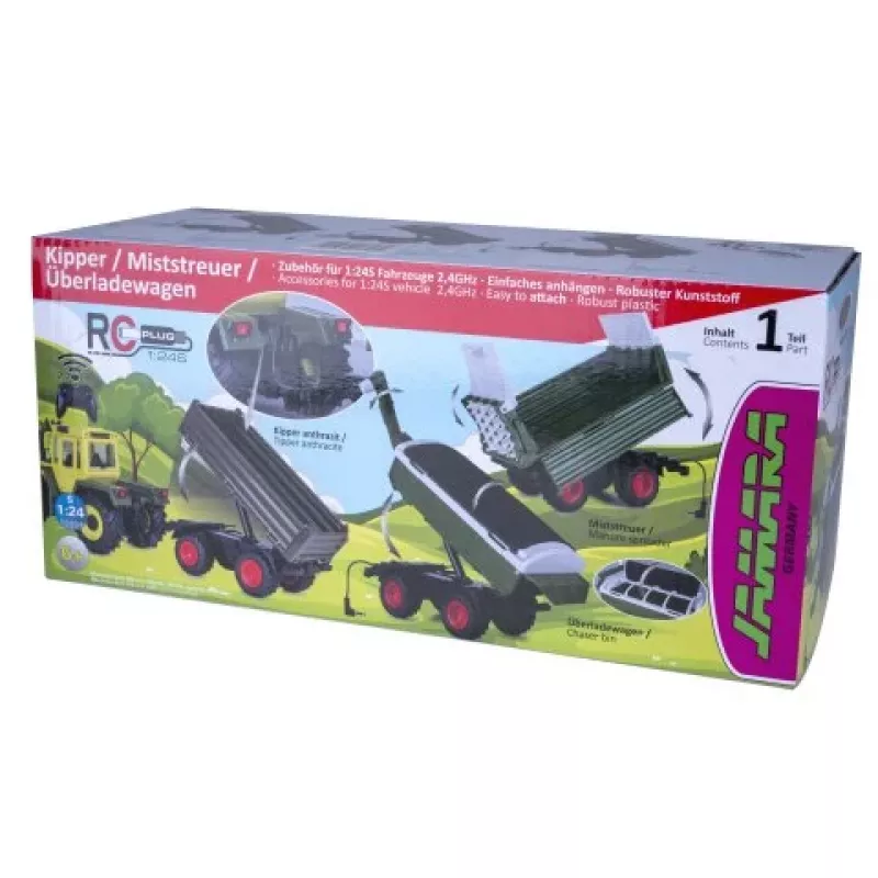 Jamara remolque de sobrecarga verde para tractor RC MB-trac 1000 1:24S (423268)