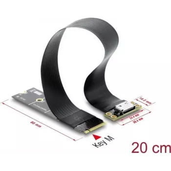 Convertidor Delock M.2 Key M a 1 x OCuLink SFF-8612 con cable de 20 cm