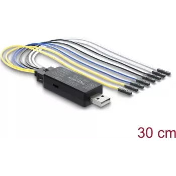 Delock USB 2.0 a TTL UART convertidor serie, 3,3V/5V, tira de pines de 6 pines, cable de 30 cm
