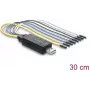 Delock USB 2.0 a TTL UART convertidor serie, 3,3V/5V, tira de pines de 6 pines, cable de 30 cm