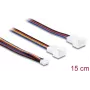 Cable en Y para ventilador Delock 1 x conector hembra JST PH 4 pines PWM a conector macho + conector macho 4 pines (3 pines conectados) 15 cm