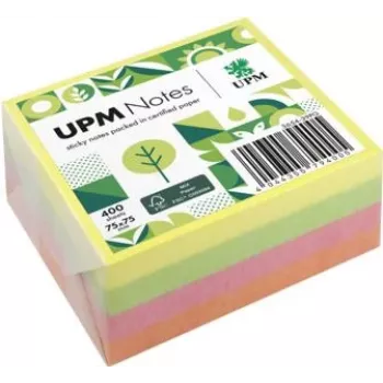 UPM Notes Brilliant Mix Notas adhesivas 400 hojas amarillo rosa verde 76x76 mm 3 blocs