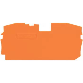 Placa final WAGO 2016-1292 para bornes TOPJOB S, naranja, 1 mm de grosor, 73 mm de altura, 36,5 mm de profundidad, 2,44 g