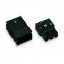 Conector macho WAGO 770-113, recto, 2 polos, 250 V, negro, WINSTA MINI