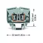 Borne de paso WAGO 264-701, 6 mm², 800 V, gris, CAGE CLAMP®