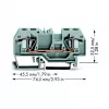 WAGO 282-901 Borne de paso de 2 conductores, 6 mm, gris