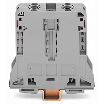 Borne para carril DIN WAGO 285-195 CAGE CLAMP®, 2 conductores, 125A, 1000V, gris