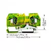 Borne de tierra WAGO verde-amarillo 0,2-6 mm² 282-907