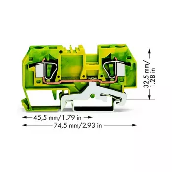 Borne de tierra WAGO verde-amarillo 0,2-6 mm² 282-907