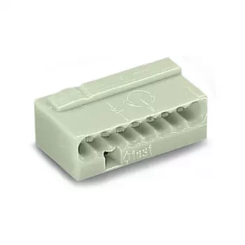 Bloque de bornes SMD WAGO 243-308, 8 polos, paso de 2,5 mm, push-in CAGE CLAMP, 100 V, 6 A, blanco