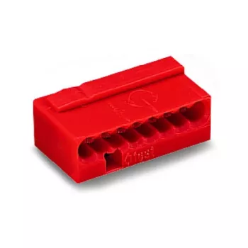 Borne de conexión WAGO 243-808 PUSH WIRE® para cajas de derivación, 8 conductores, rojo, 0,5-2,5 mm²