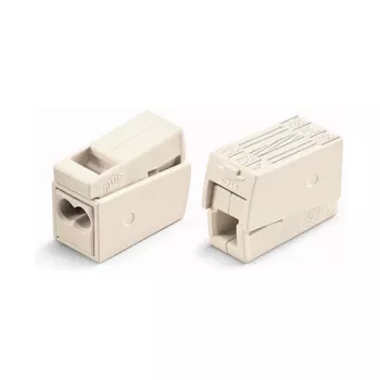 Empalme compacto WAGO 224-112 de 2 conductores, 400V, 24A, 1-2,5mm², push-in, blanco/transparente