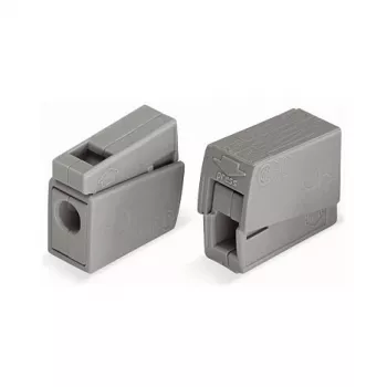 Borne WAGO 224-101 de 1 conductor 2 vías push-in CAGE CLAMP, 400 V, 24 A, 0,5-2,5 mm², transparente/gris