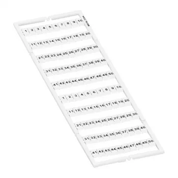 Tira de marcado WAGO 793-5566, paso de 5 mm, sin imprimir, blanca, 100 unidades, para bornes serie 2001-2020