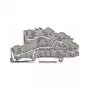 WAGO 2003-7645 TOPJOB S Borne de paso de 4 conductores, gris, 32A, 1000V, Push-in CAGE CLAMP, carril DIN