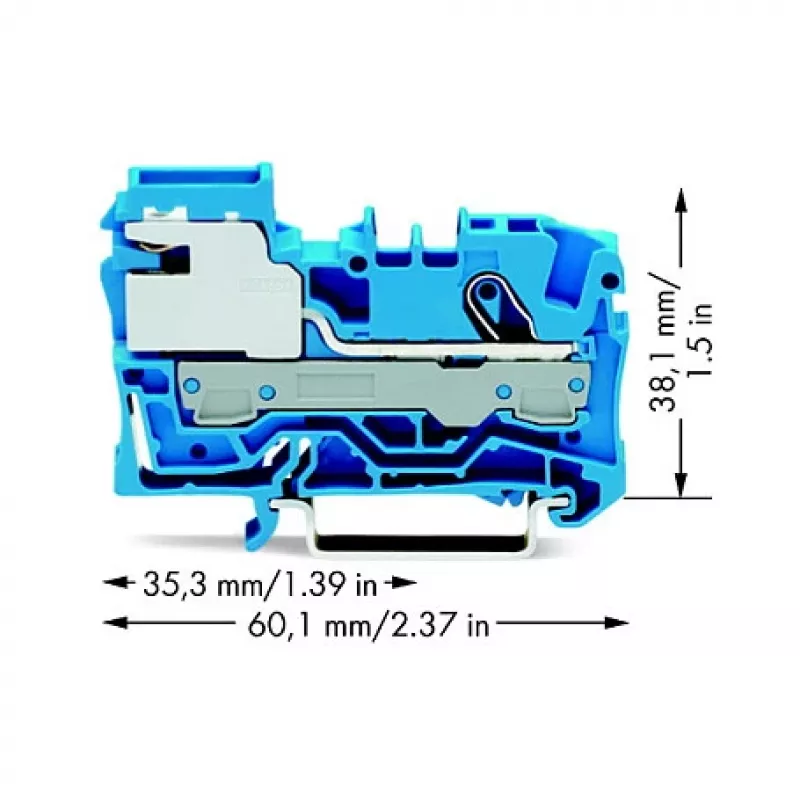 WAGO 2006-7114 Borne seccionable N de 1 conductor, 6 mm², Push-in CAGE CLAMP, azul