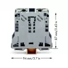 WAGO 285-150 Bloque de bornes de potencia CAGE CLAMP, 1 potencial, 2 conexiones, 10-50 mm², gris, carril DIN 35