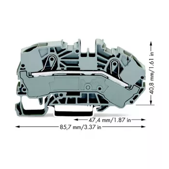 WAGO 2016-7601 Borne de paso, 2 conductores, 16 mm², 800 V, gris