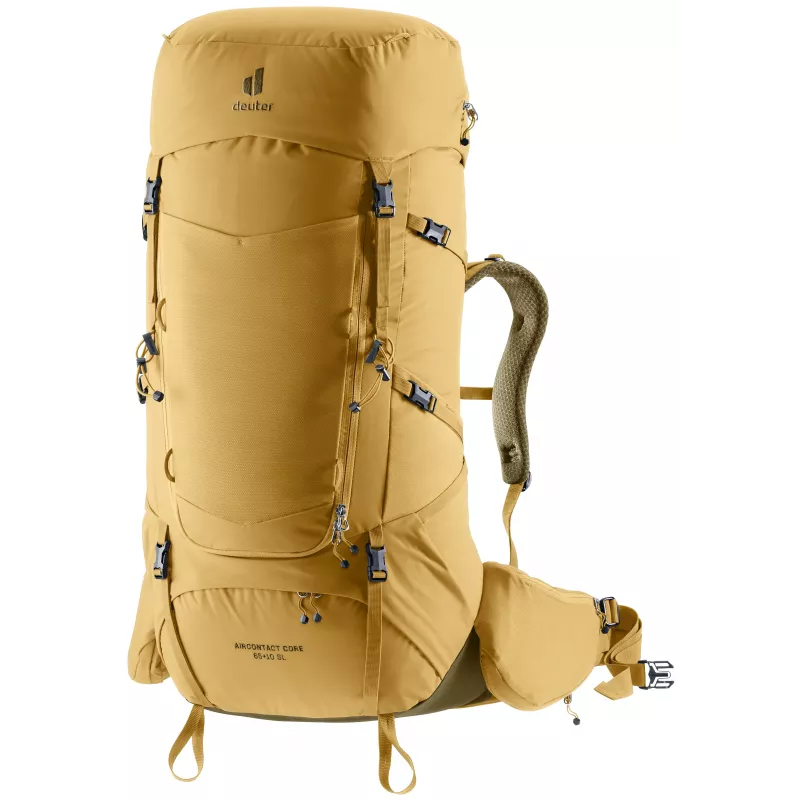 Deuter Aircontact Core 65 + 10 SL Mochila de trekking para mujer - Savanna/Nori