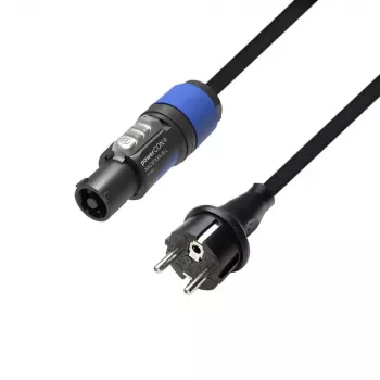 Adam Hall cable de alimentación CEE 7/7 a powerCON NAC3FCA macho, negro, 5 m