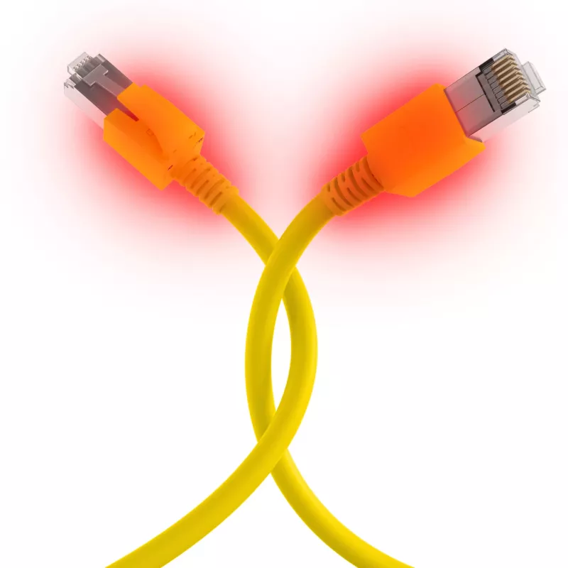EFB Elektronik DCK1001GE.0,5 cable LED RJ45 Cat.6A S/FTP FRNC, amarillo