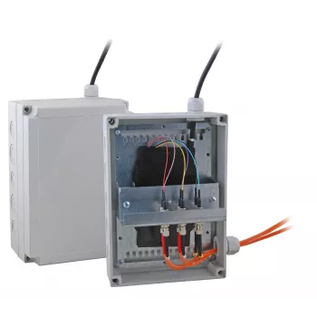 Caja de distribución de fibra óptica EFB Elektronik - RAL 7035 - 12x SC dúplex OM4