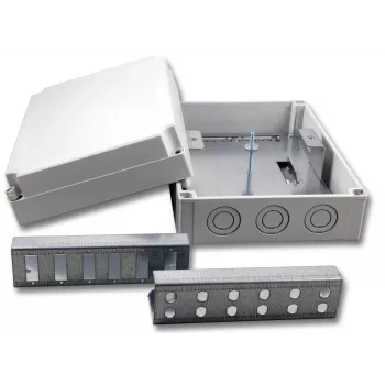 Caja de distribución de fibra óptica EFB Elektronik - RAL 7035 - 12x SC dúplex OM4