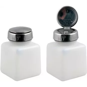 EFB Electronics Dispensador de alcohol recipiente PE con humedecedor de bastoncillos, vacío, 200 ml, blanco/translúcido