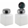 EFB Electronics Dispensador de alcohol recipiente PE con humedecedor de bastoncillos, vacío, 200 ml, blanco/translúcido