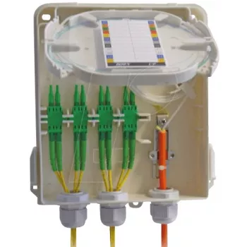 EFB Elektronik Caja de entrada de edificio FTTH IP54 sin poblar, máx. 8 SC/LC, con cerradura (53706.1)