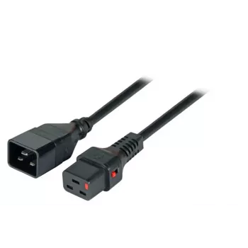 EFB-Elektronik Cable de extensión de alimentación IEC Lock C20 a C19, 3,0 m, Negro