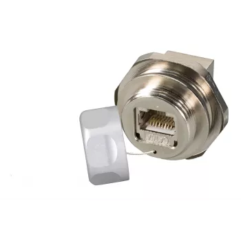 EFB Elektronik acoplador pasante RJ45 Cat.6A IP67, conector hembra/conector hembra, M25, puerto de servicio (IP67DFKRJ45FLHS)