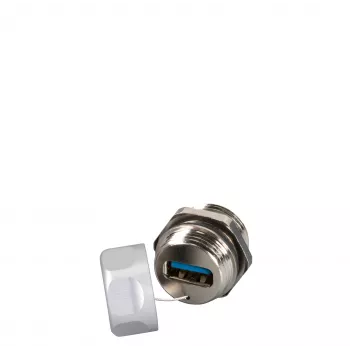 EFB Elektronik acoplador pasante USB 3.0 IP67, Type-A conector hembra / Type-A conector hembra, puerto de servicio