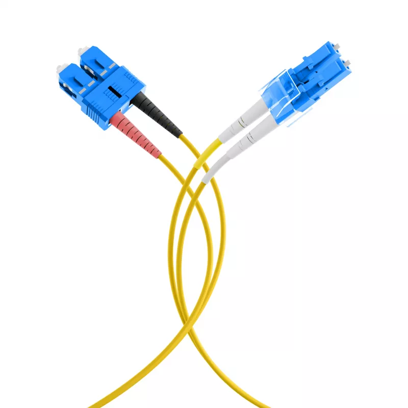 EFB Elektronik IPL-DF-LCUSCU-2-1000 Cable de fibra óptica, OS2, 10 m, LC/SC, dúplex, LSZH, Amarillo