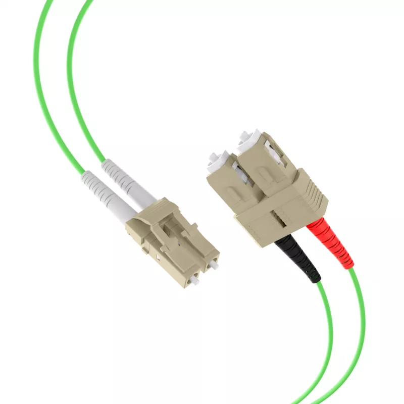 EFB Elektronik IPL-DR-LCUSCU-5-1000 Cable de conexión de fibra óptica, OM5, LC-SC, 10 m, LSZH, Verde lima