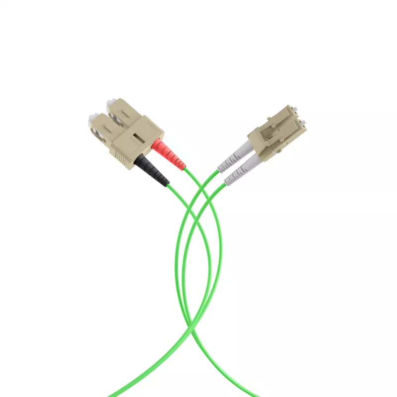 EFB Elektronik IPL-DR-LCUSCU-5-1000 Cable de conexión de fibra óptica, OM5, LC-SC, 10 m, LSZH, Verde lima