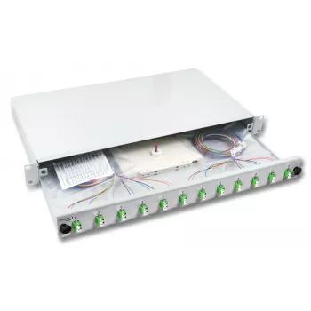 EFB Electronics Caja de empalmes extensible LC 12 Pigtails Offset 6 Acopladores OM3