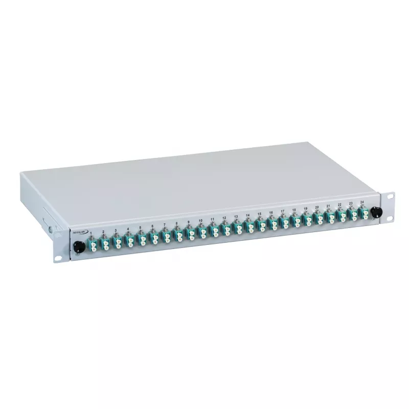 EFB Electronics Caja de empalmes extensible LC 12 Pigtails Offset 6 Acopladores OM3