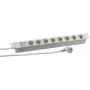 HEINRICH KOPP Unidad de distribución de energía (PDU) PROFIversal - Montaje en rack 19 pulgadas, 8 tomas Schuko CEE 7/3, protección contra sobretensiones, cable de 2m, 16A, 250V, Plata