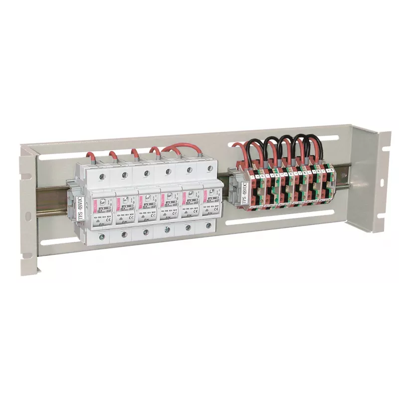 EFB-Elektronik 19 pulgadas 3U distribución de energía / caja para interruptores de protección, RAL 9005 negro intenso