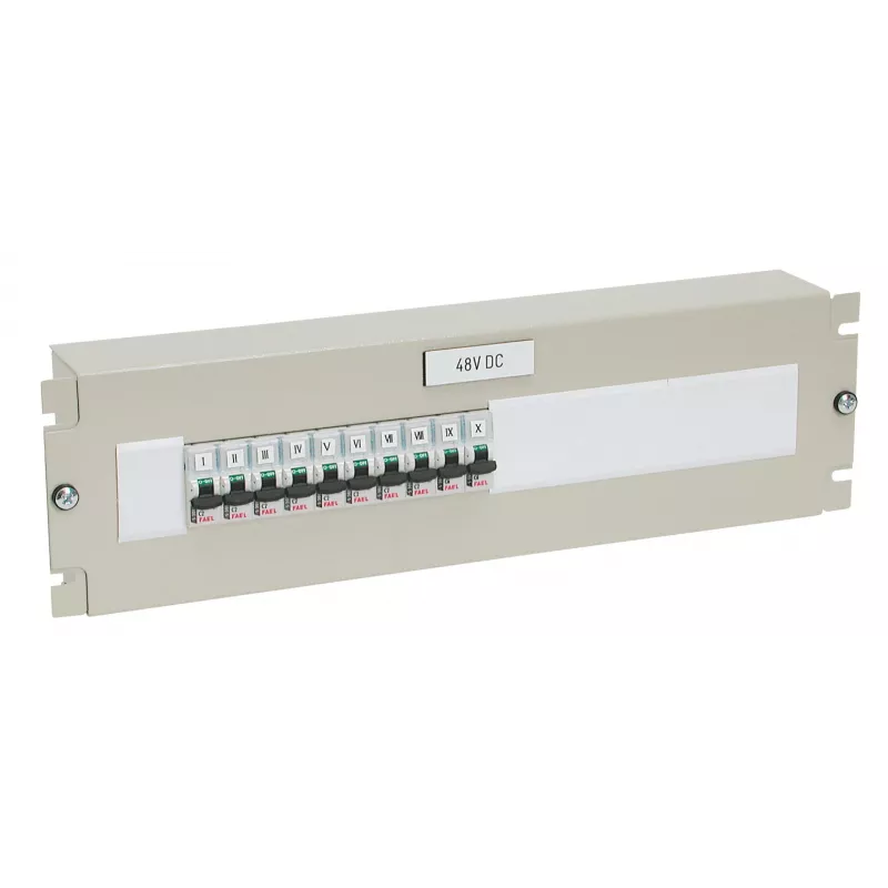 EFB-Elektronik 19 pulgadas 3U distribución de energía / caja para interruptores de protección, RAL 9005 negro intenso