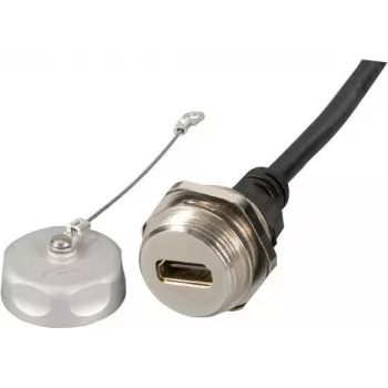 EFB-Elektronik Conector HDMI de montaje en panel IP67, M25, conector hembra a conector macho, 1,0 m